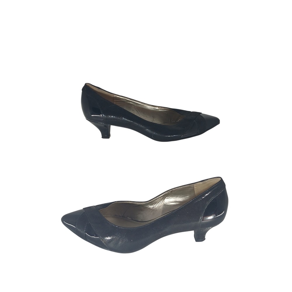 Anne Klein Maddyrose Pump 6.5M Black Kitten Heel Pointed Toe Professional Office